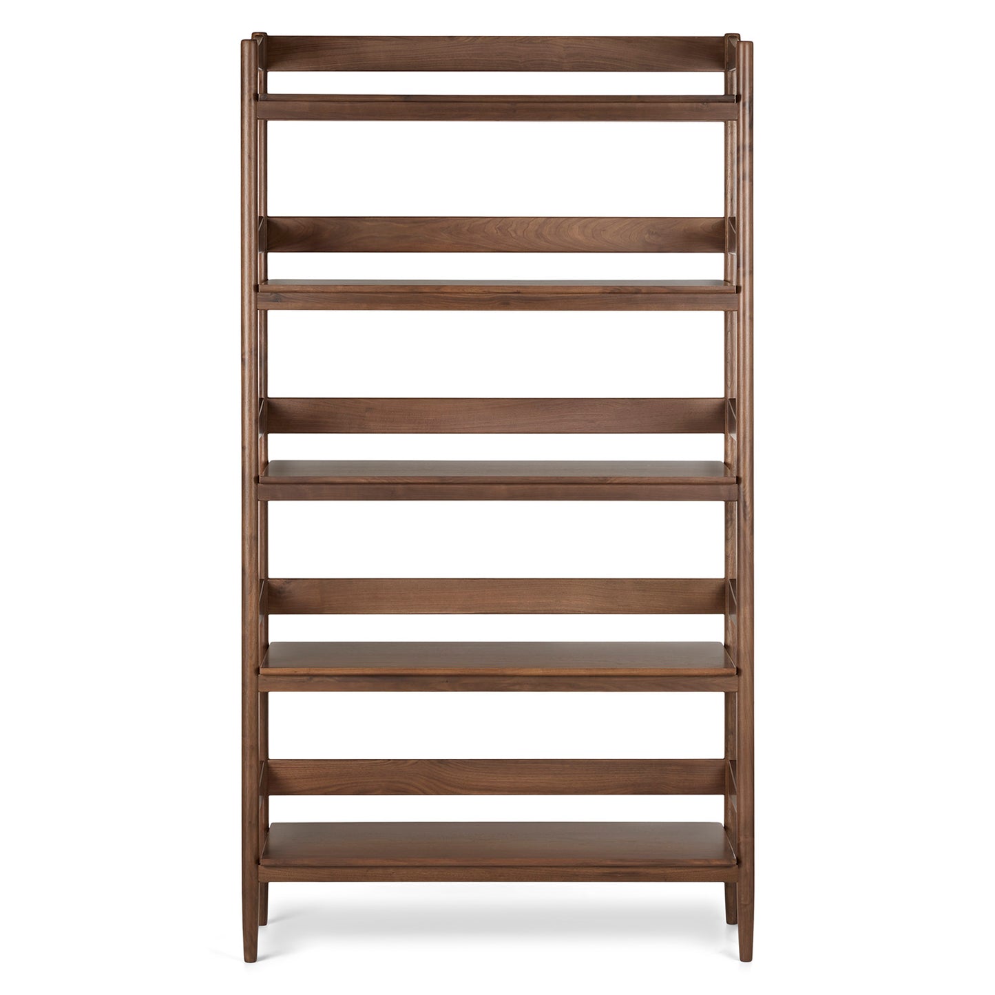 Wooden Bookshelf with Tapered Sides for Living Room