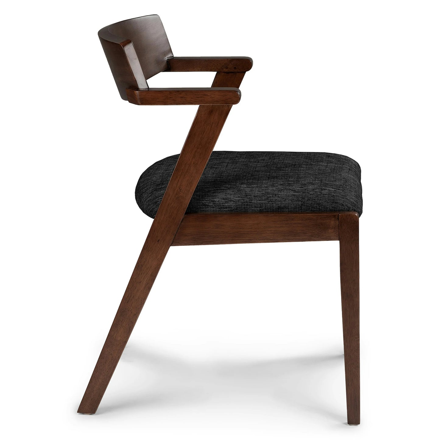 Wooden Dining Chair with Cushioned Seat in Walnut Finish