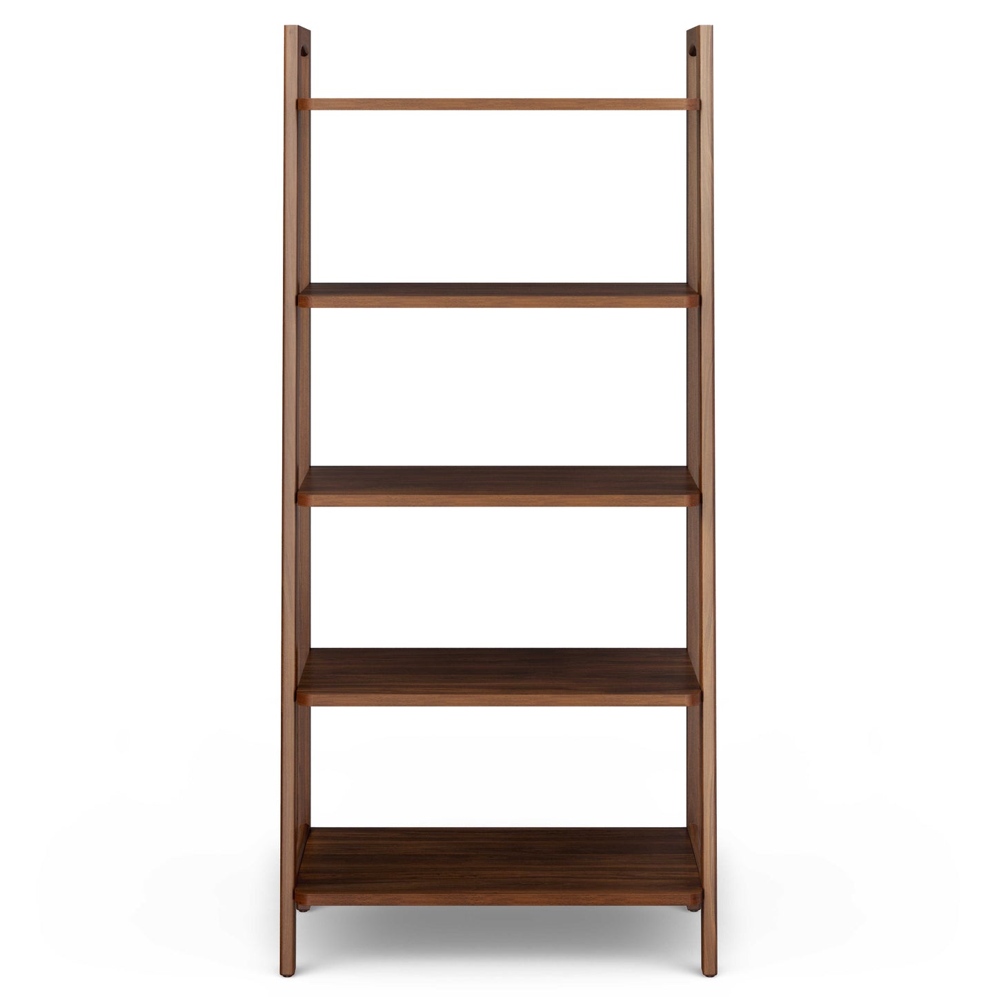 Wooden Bookshelf for Living Storage in Walnut Finish
