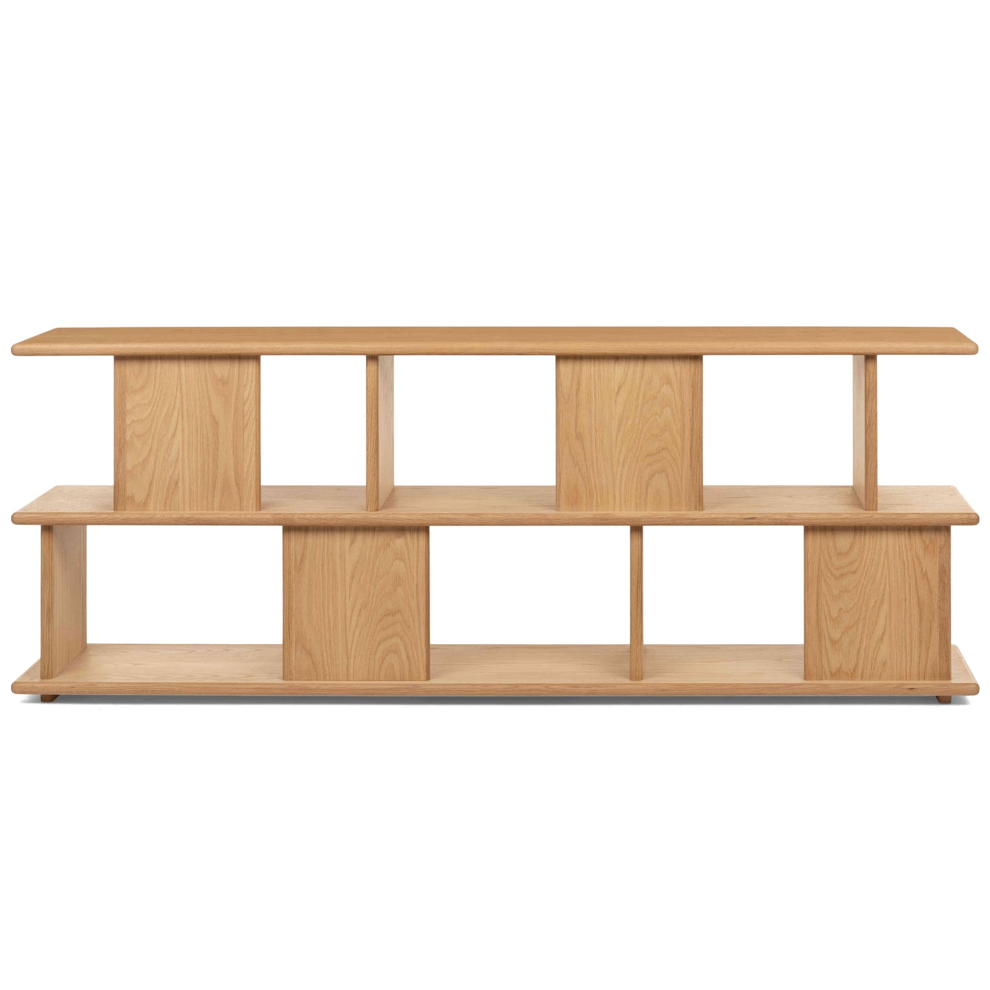 Wooden Low-Profile Bookshelf for Living Room
