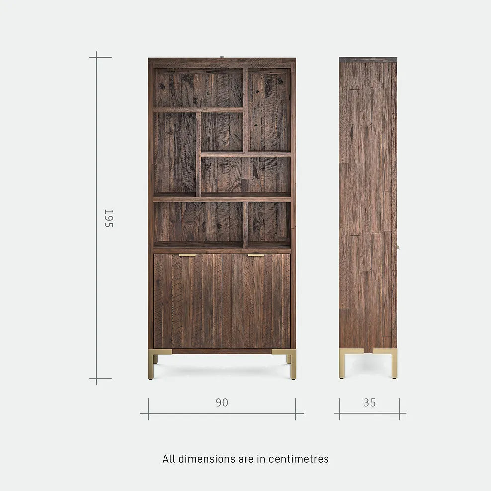 Solid Wood Bookshelf for Living Storage