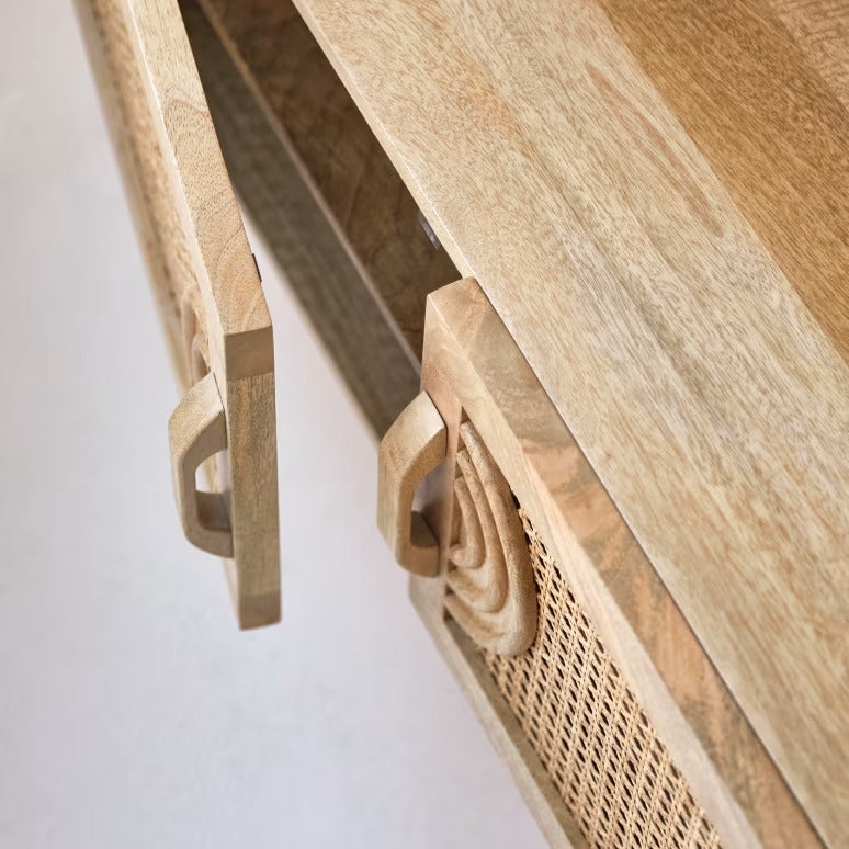 Wooden TV Cabinet for Entertainment Space in Natural Finish