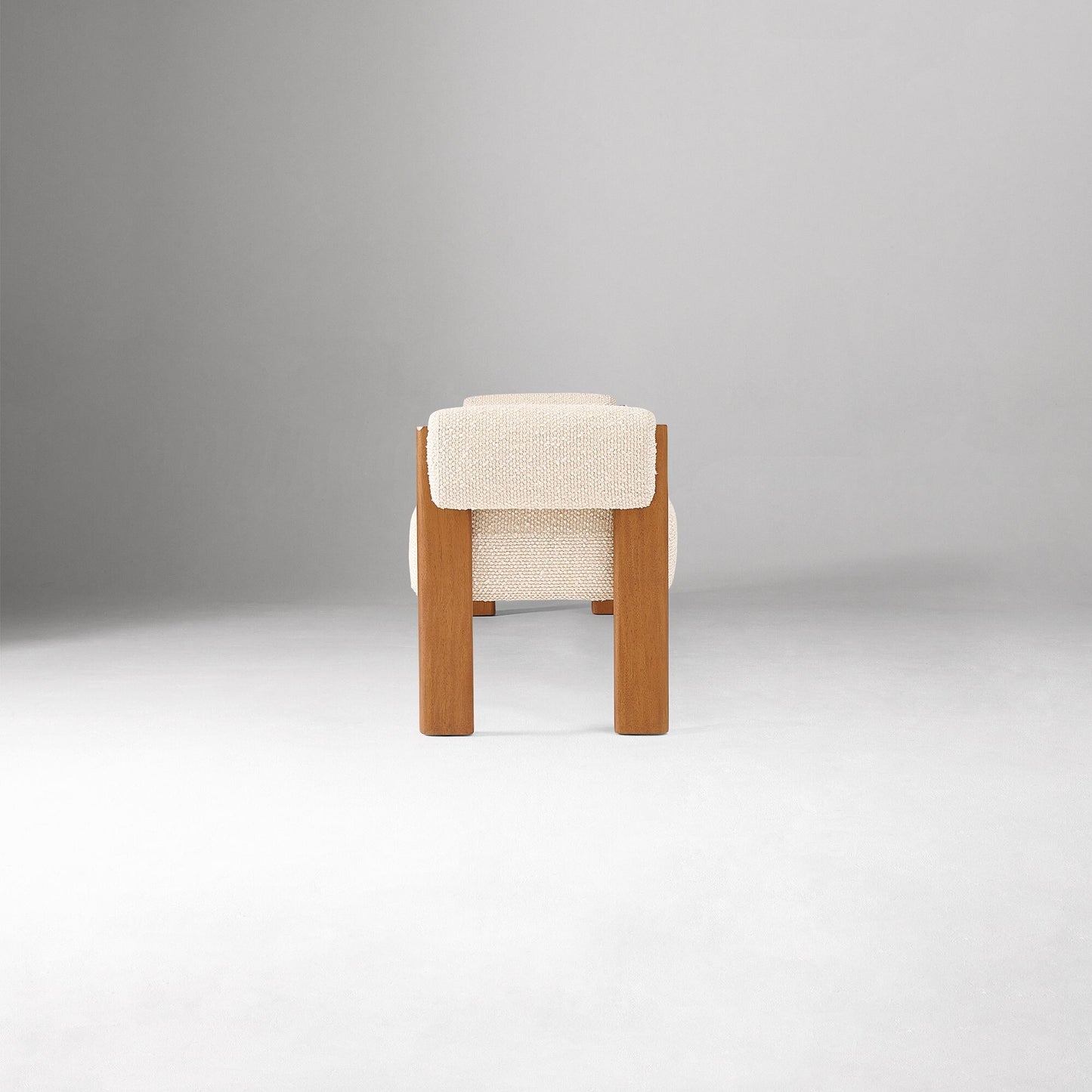 Solid Wood Upholstered Bench with Armrests