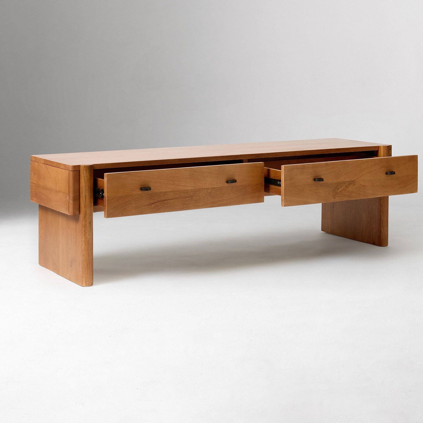 Solid Wood Storage Bench with Drawers