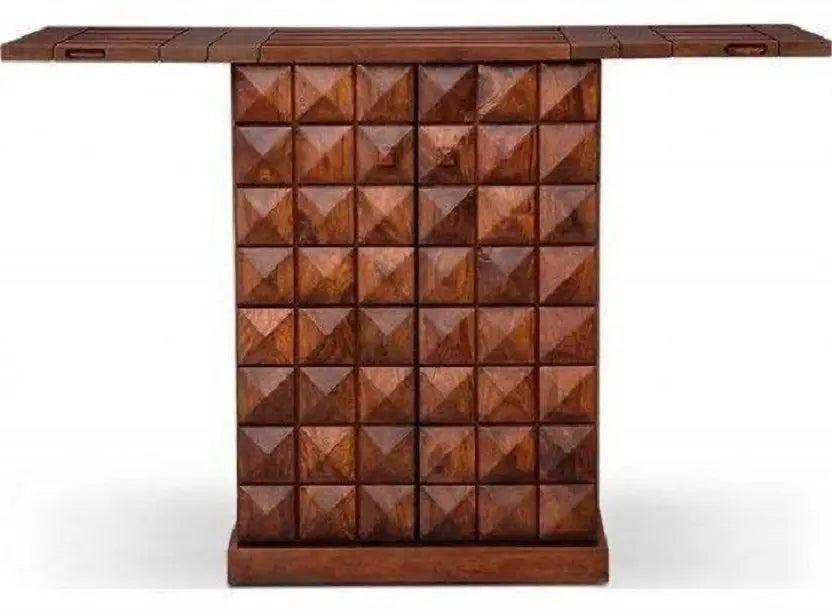 Solid Wood Bar Cabinet for Wine Bottle and Glass Storage