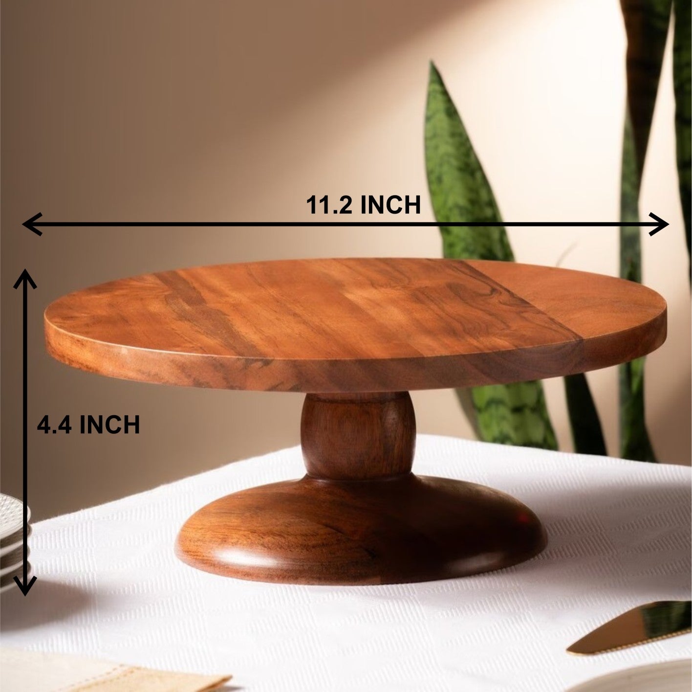 Solid Sheesham Wood Cake Stand for Kitchen