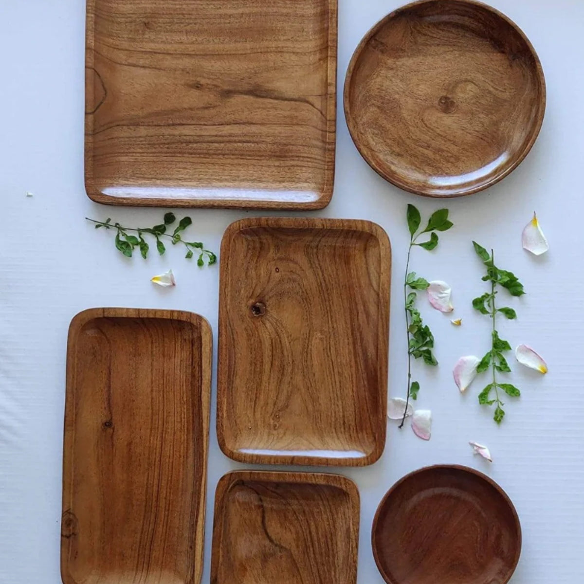 Acasia Wood Platters/Tray Set of 6