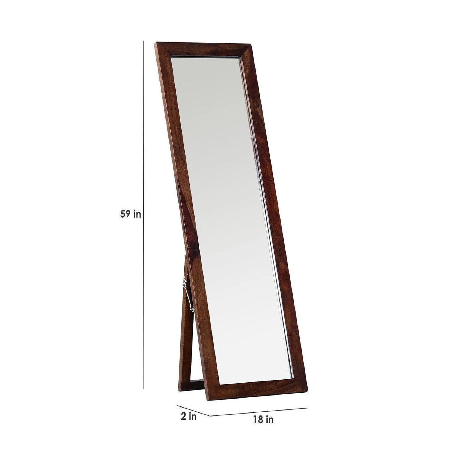 Solid Sheesham Wood Floor Standing Mirror