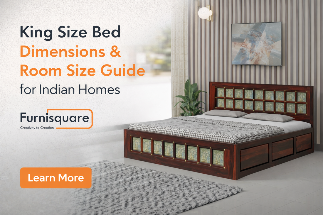 King Size Bed Dimensions & Room Size Guide for Indian Homes