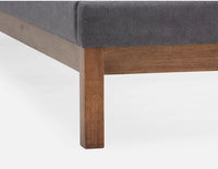 Solid Wood Single Bed with Upholstered Wingback