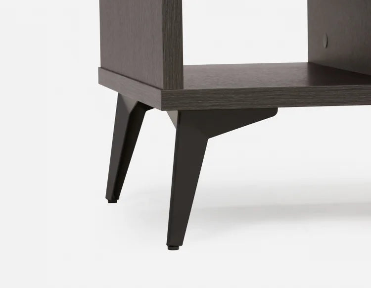 Solid Wood End Table with Open Shelving