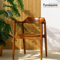 Solid Wood Dining Chair with Armrest