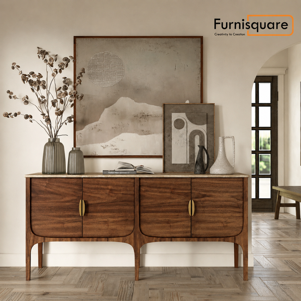 Wooden Sideboard Buffet with Storage for Living Room