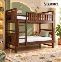 Solid Sheesham Wooden Bunk Bed with Ladder