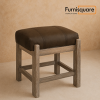 Solid Wood Upholstered Vanity Stool