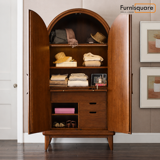 Wooden Wardrobe with Integrated Lighting | Stylish & Functional Armoire