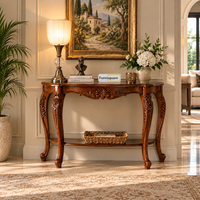 Wooden Half Round Console Table for Living Room