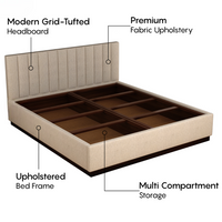 Queen Size Upholstered Bed with Cushioned Headboard