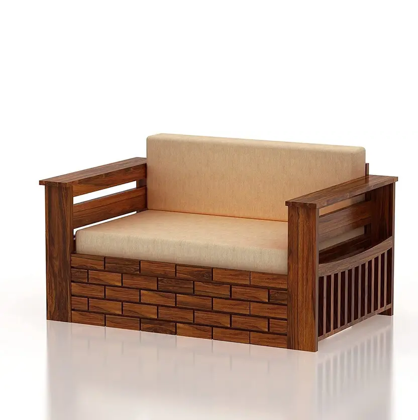 Solid Wood 2 Seater Sofa Cum Bed for Living Room Furniture