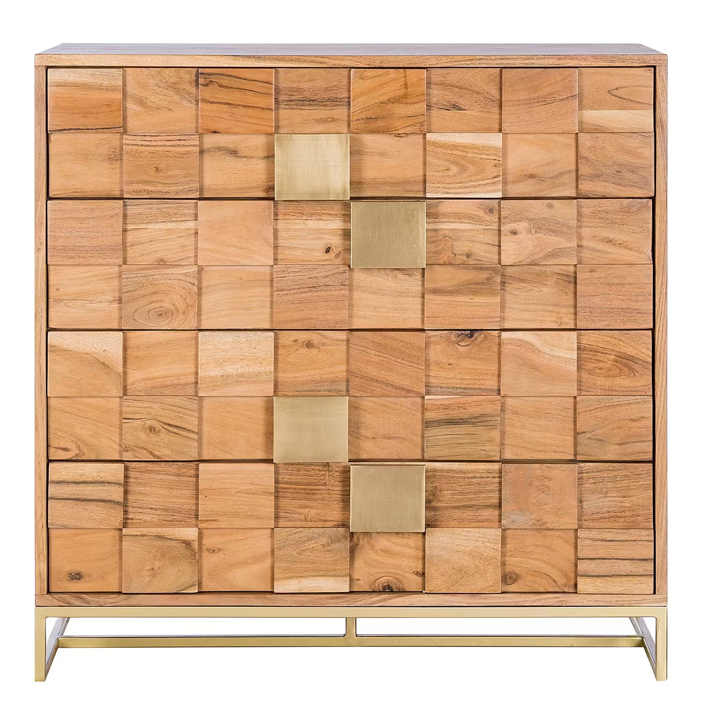 Solid Wood Chest of Drawer for Living Room in Natural Finish