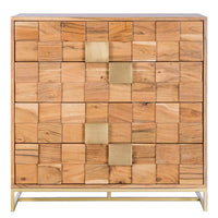 Solid Wood Chest of Drawer for Living Room in Natural Finish