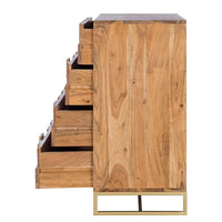 Solid Wood Chest of Drawer for Living Room in Natural Finish