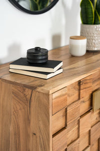 Solid Wood Chest of Drawer for Living Room in Natural Finish