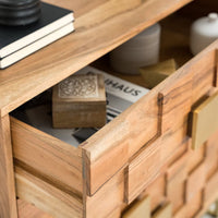 Solid Wood Chest of Drawer for Living Room in Natural Finish