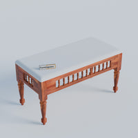 Wooden Dining Table 4 Seater with Cushioned Bench for Dining Room