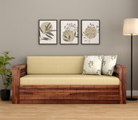 Wooden 3 Seater Sofa Cum Bed for Living Room