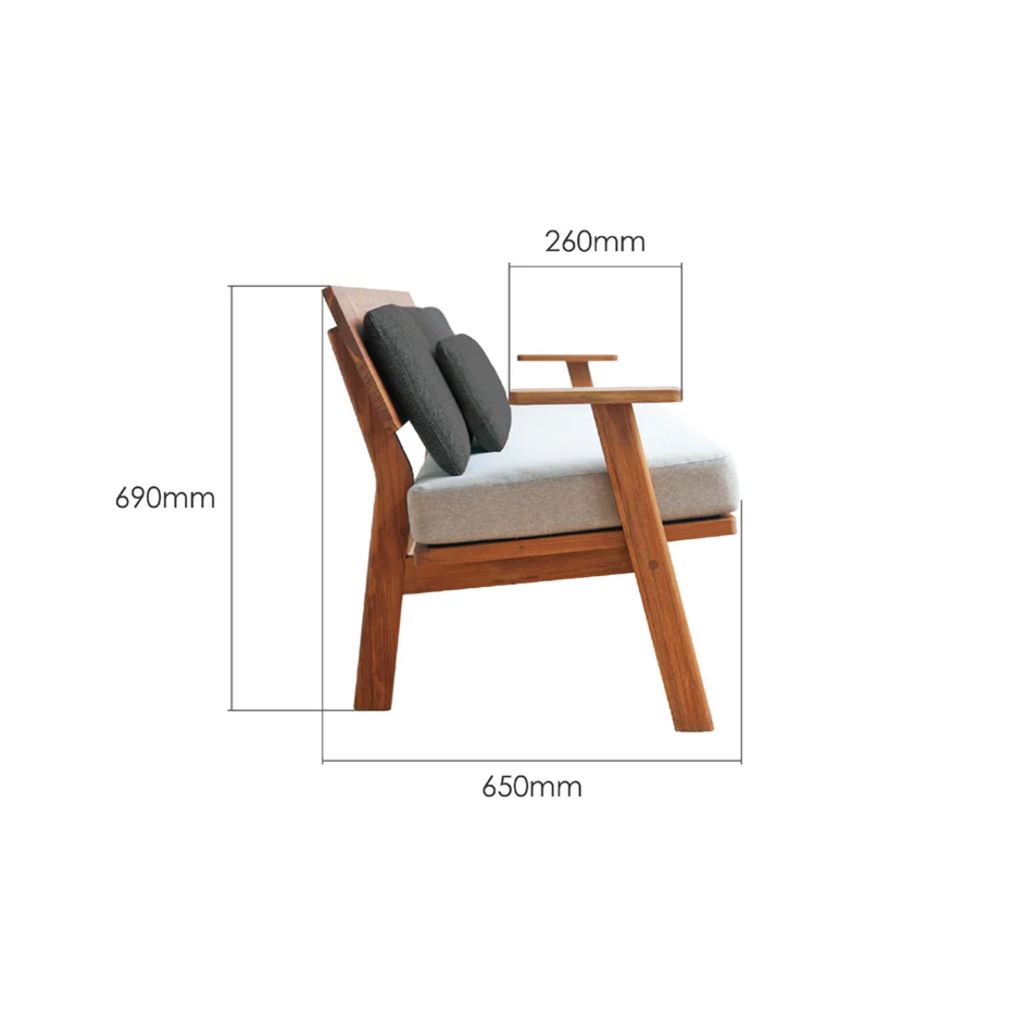 Wooden Sofa Set 5-Seater for Living Room