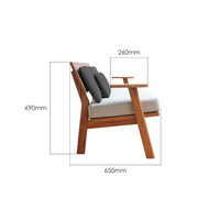Wooden Sofa Set 5-Seater for Living Room