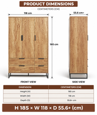 Wooden Wardrobe with Drawer Storage for Bedroom