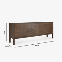 Solid Wood Sideboard Cabinet with Drawers for Living Room