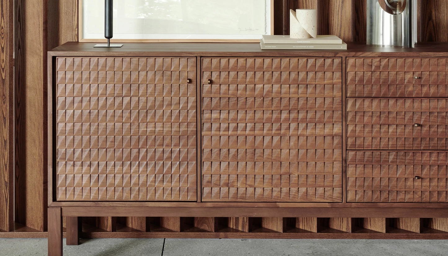 Solid Wood Sideboard Cabinet with Drawers for Living Room