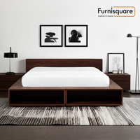 Solid Wood Queen Size Bed with Storage