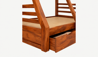 Solid Sheesham Wooden Bunk Bed with Storage Drawers