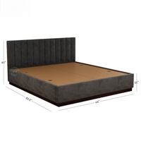 Queen Size Upholstered Bed with Cushioned Headboard