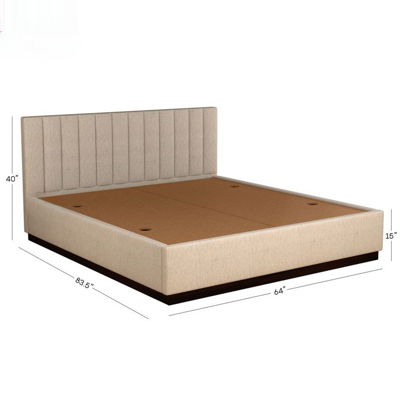 Queen Size Upholstered Bed with Cushioned Headboard