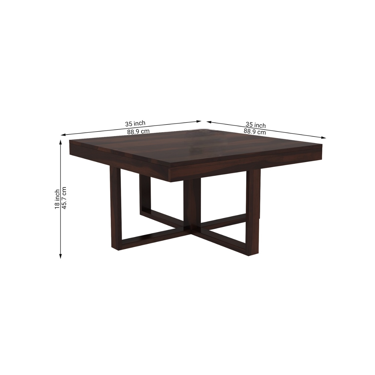 Wooden Coffee Table with 4 Stools