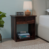 Wooden Bedside Table with Drawers for Bedroom