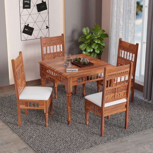 Wooden Dining Table 4 Seater Set for Dining Room