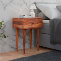 Wooden Nightstand with Drawer Storage for Bedroom