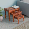 Sheesam Nesting Tables Set of 3 Stools for Decor & Living Room