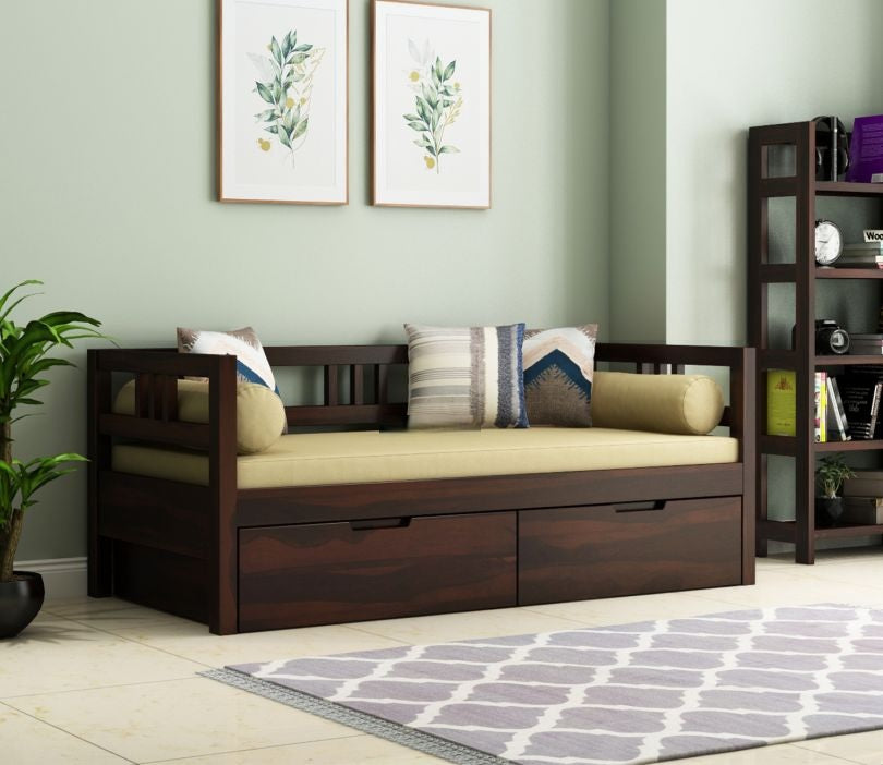 Solid Wood Divan with Storage for Living Room