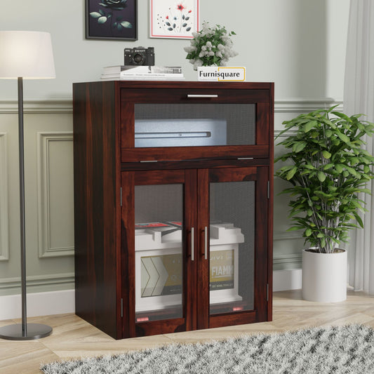 Wooden Storage Cabinet for Battery & Inverter Space