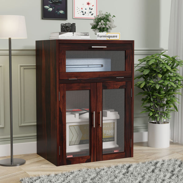 Wooden Storage Cabinet for Battery & Inverter Space