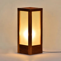 Sheesham Wood  Frosted Glass Table Lamp