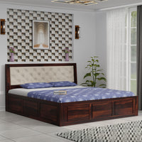 Wooden Queen Size Bed with Storage for Bedroom