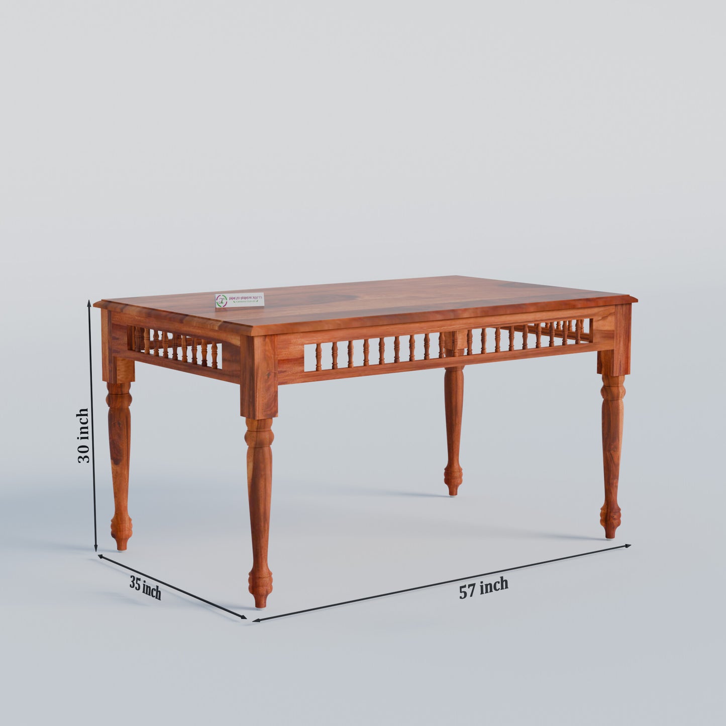 Solid Wood Dining Table 6 Seater with Cushioned Bench